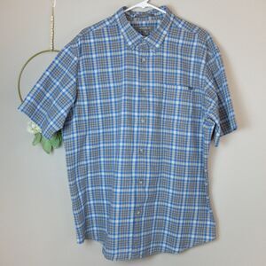 Eddie Bauer Blue Short Sleeves Button Down Shirt Size XL